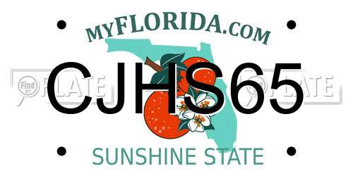 CJHS65 Florida License Plate