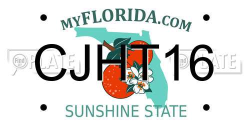 CJHT16 Florida License Plate