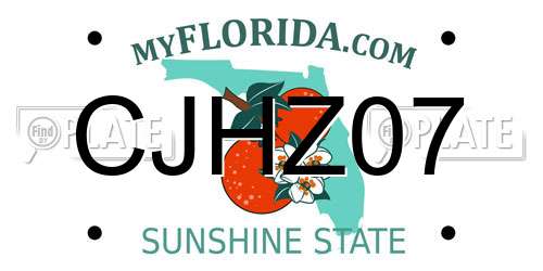 CJHZ07 Florida License Plate