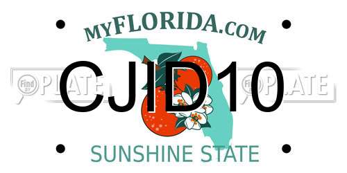 CJID10 Florida License Plate