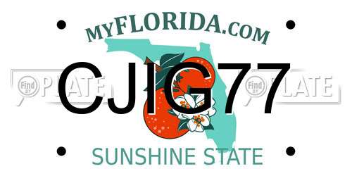 CJIG77 Florida License Plate