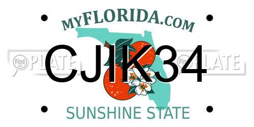 CJIK34 Florida License Plate