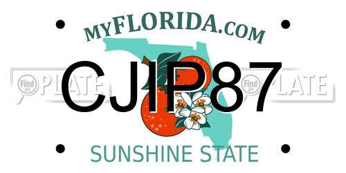 CJIP87 Florida License Plate
