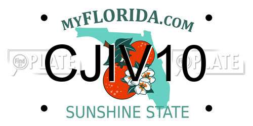 CJIV10 Florida License Plate