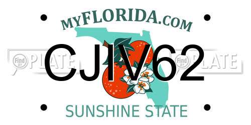 CJIV62 Florida License Plate