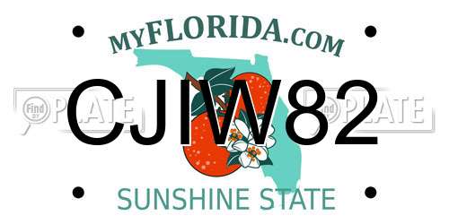 CJIW82 Florida License Plate