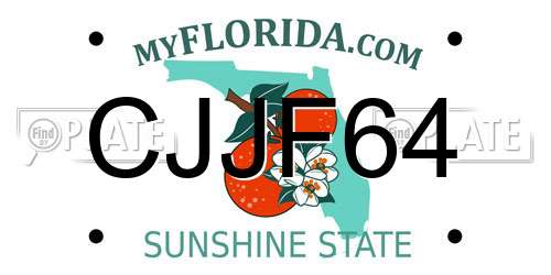 CJJF64 Florida License Plate
