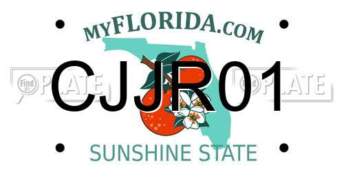 CJJR01 Florida License Plate