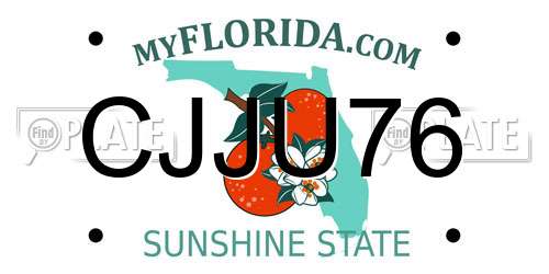 CJJU76 Florida License Plate