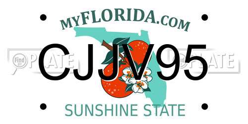 CJJV95 Florida License Plate