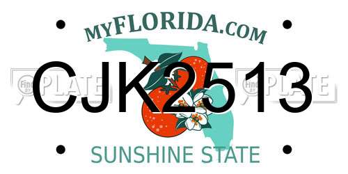 CJK2513 Florida License Plate