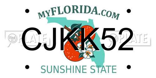 CJKK52 Florida License Plate