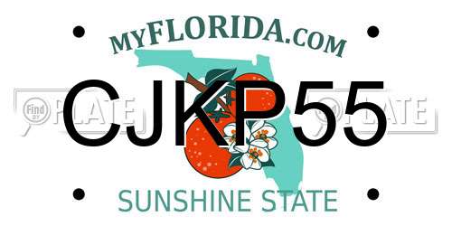 CJKP55 Florida License Plate