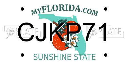 CJKP71 Florida License Plate
