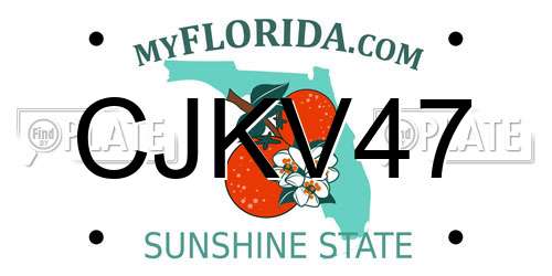 CJKV47 Florida License Plate