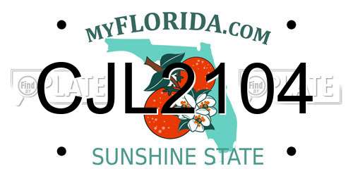 CJL2104 Florida License Plate