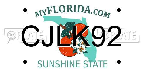 CJLK92 Florida License Plate