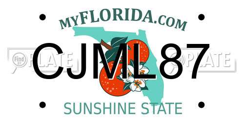 CJML87 Florida License Plate