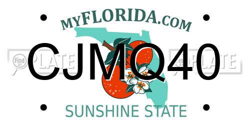 CJMQ40 Florida License Plate