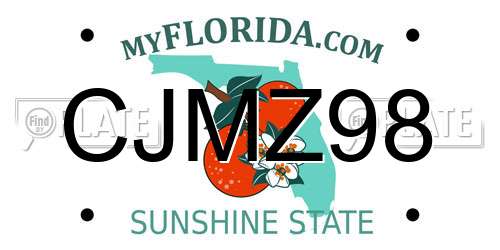 CJMZ98 Florida License Plate
