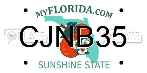 CJNB35 Florida License Plate