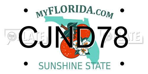 CJND78 Florida License Plate