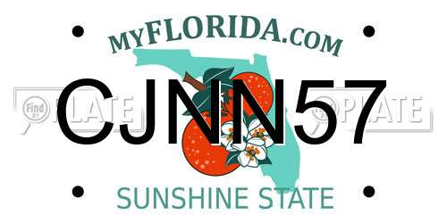 CJNN57 Florida License Plate