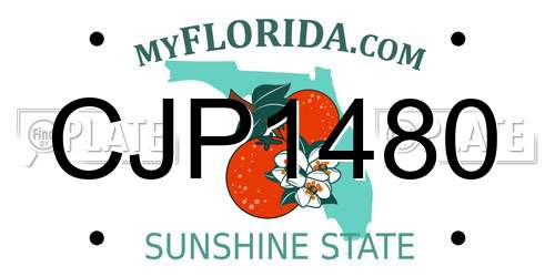 CJP1480 Florida License Plate