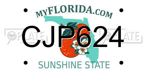 CJP624 Florida License Plate