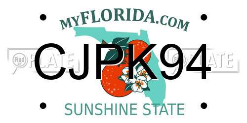 CJPK94 Florida License Plate