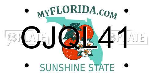 CJQL41 Florida License Plate