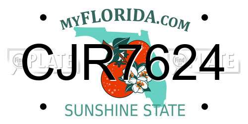 CJR7624 Florida License Plate