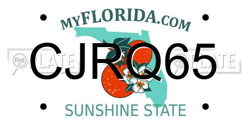 CJRQ65 Florida License Plate