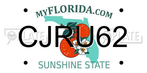CJRU62 Florida License Plate