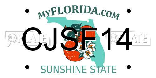 CJSF14 Florida License Plate