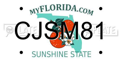 CJSM81 Florida License Plate