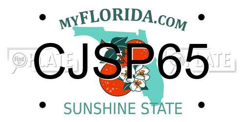 CJSP65 Florida License Plate