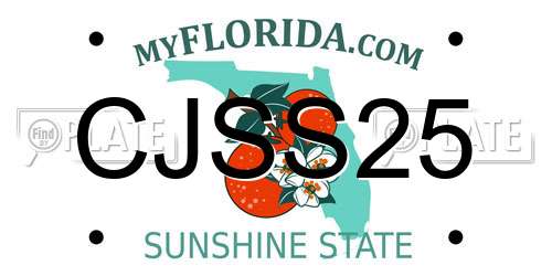 CJSS25 Florida License Plate
