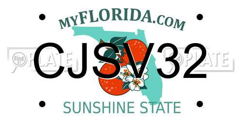 CJSV32 Florida License Plate