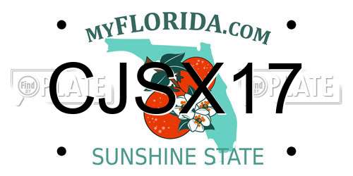 CJSX17 Florida License Plate