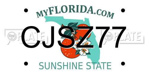 CJSZ77 Florida License Plate