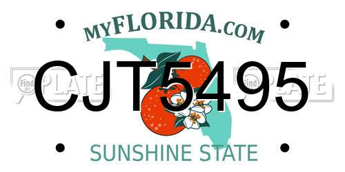 CJT5495 Florida License Plate
