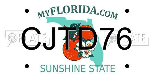 CJTD76 Florida License Plate