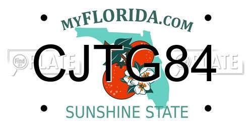 CJTG84 Florida License Plate