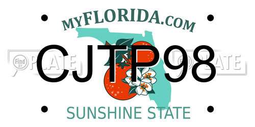 CJTP98 Florida License Plate