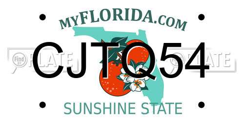 CJTQ54 Florida License Plate