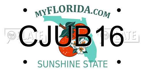 CJUB16 Florida License Plate