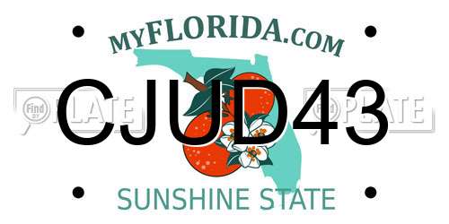 CJUD43 Florida License Plate