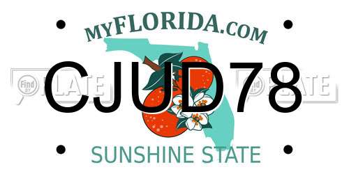 CJUD78 Florida License Plate