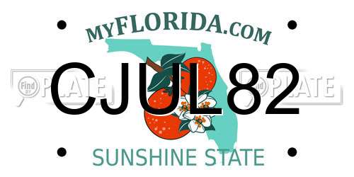 CJUL82 Florida License Plate